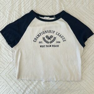 garage graphic cropped top